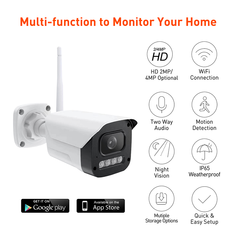 Tuya RB3 WiFi 2MP กล้องกระสุนกันน้ำกลางแจ้ง