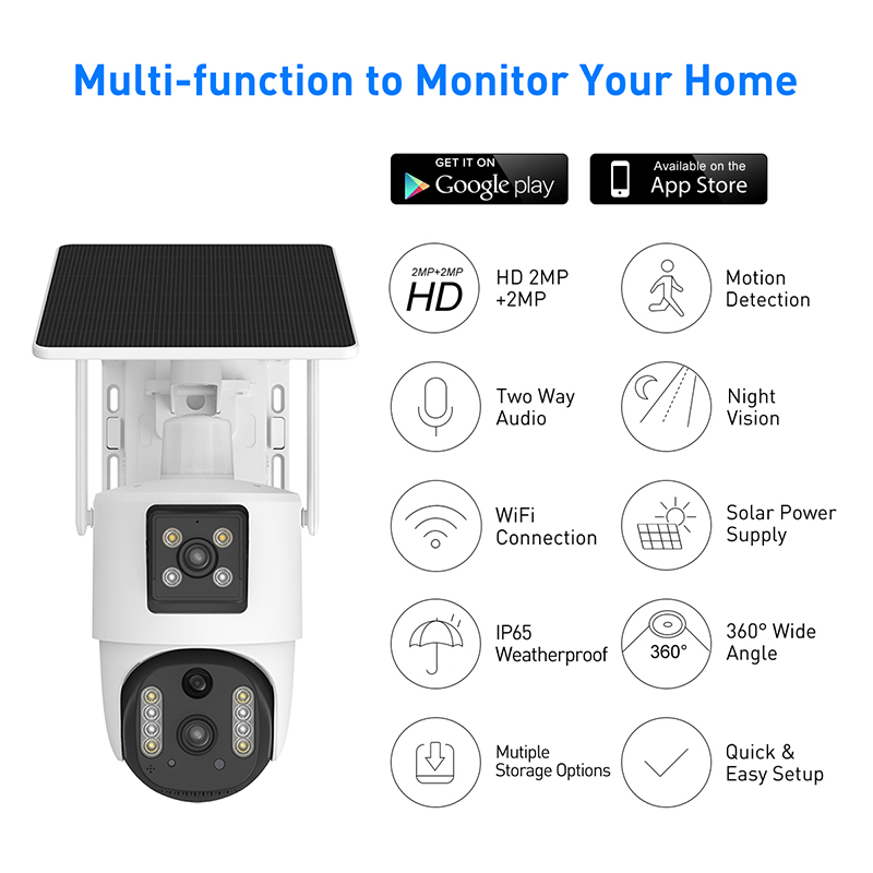 V380 RV5 WiFi โซลาร์ 2MP กันน้ํา IPC นอก