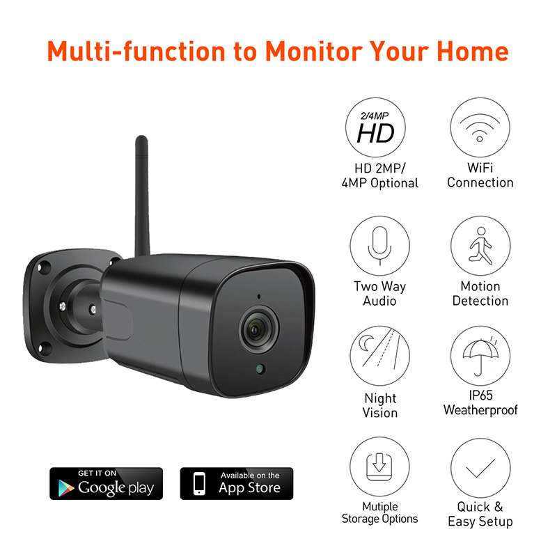 Tuya RB1 WiFi 2MP/4MP กล้องกระสุนกันน้ำกลางแจ้ง