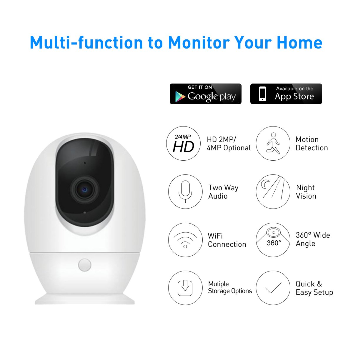 Tuya RP6 WiFi 2MP/4MP Indoor Dome PTZ IPC factory