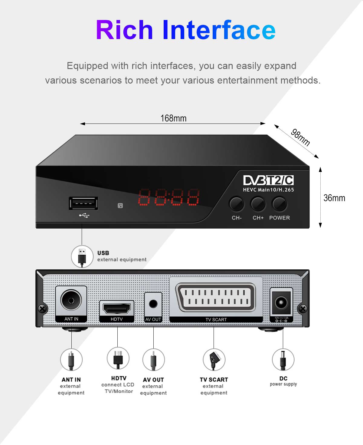 HEVC European DVB-T2 Receiver factory