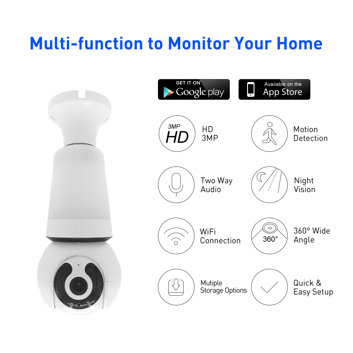 V380 RVQ26 WiFi 3MP หลอด IPC