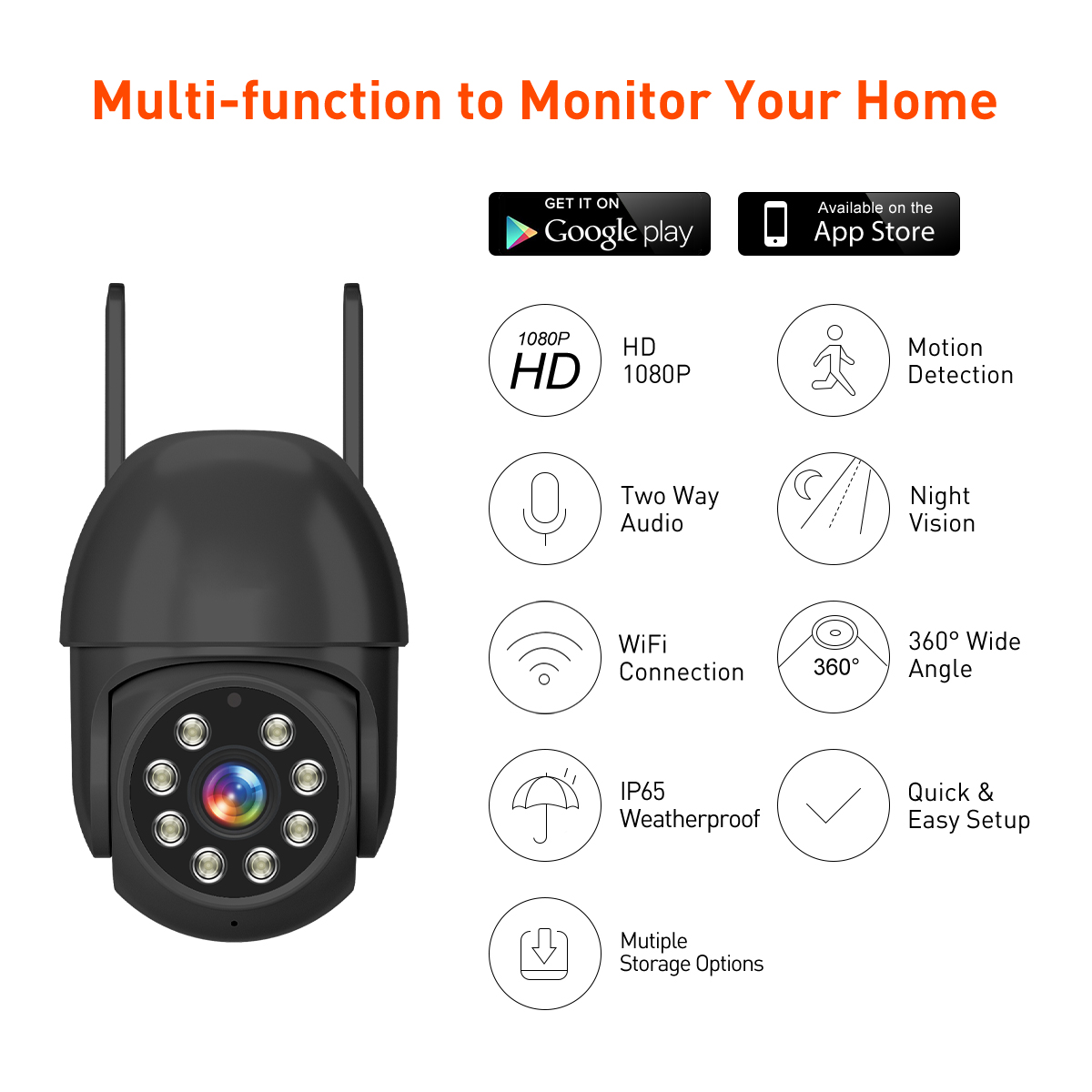 Tuya RQ4 WiFi 2MP/4MP Outdoor Wateproof Dome PTZ IPC manufacture