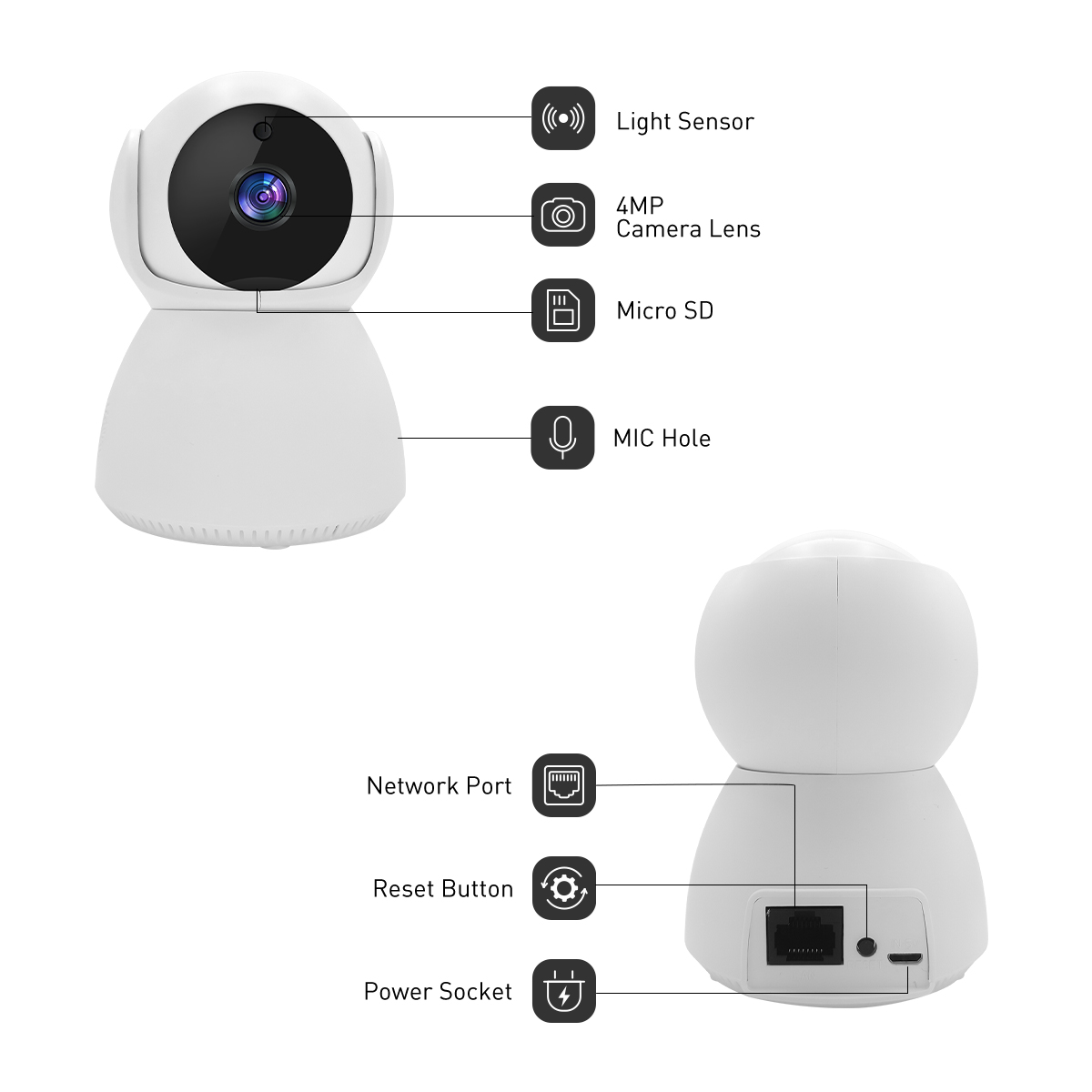 V380 RP15 WiFi/LAN 4MP Indoor PTZ IPC factory