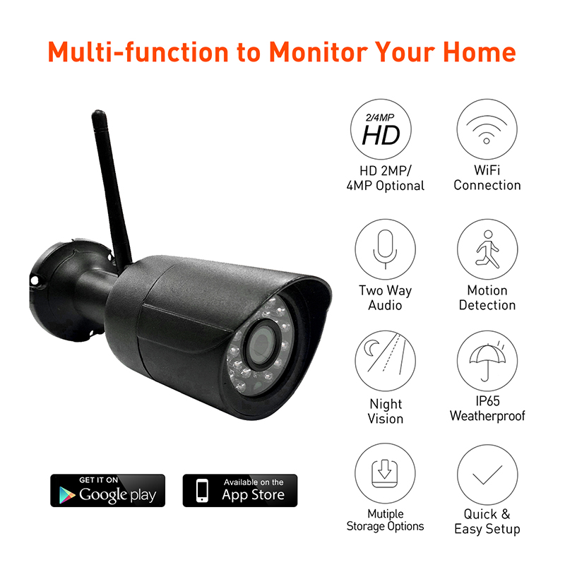 Tuya RB2 WiFi 2MP/4MP กล้องกระสุนกันน้ำกลางแจ้ง