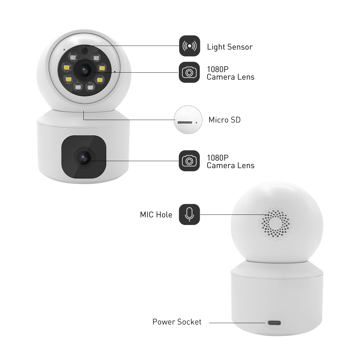 V380 RVBQ2 WiFi 2MP Indoor PTZ IPC manufacture