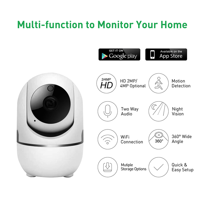 Tuya RP3 WiFi 2MP/4MP กล้องโดม PTZ สำหรับในร่ม