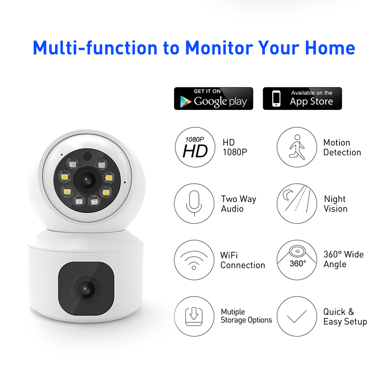 V380 RVBQ2 WiFi 2MP PTZ ในห้อง IPC